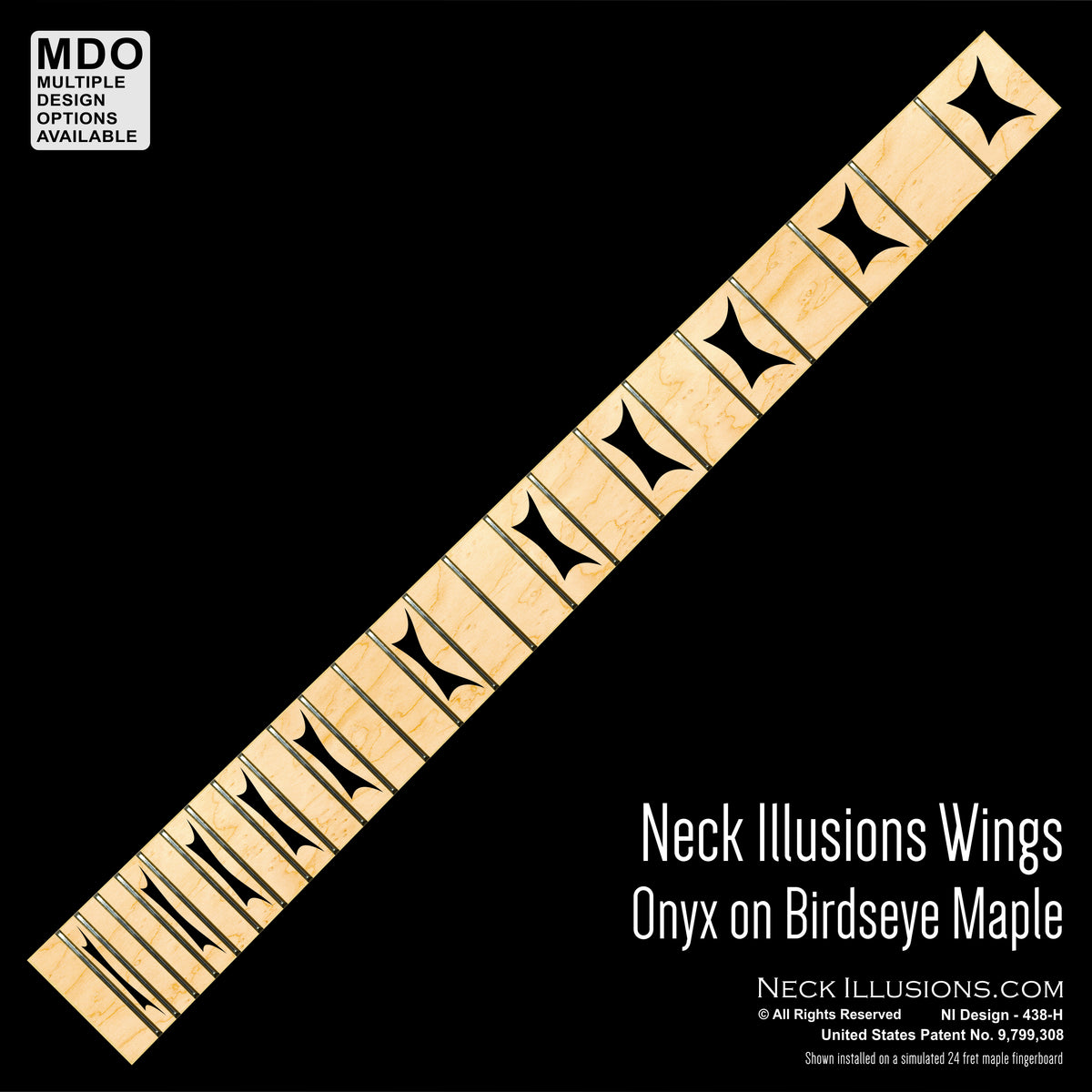 Neck Illusions Wings on Birdseye Maple