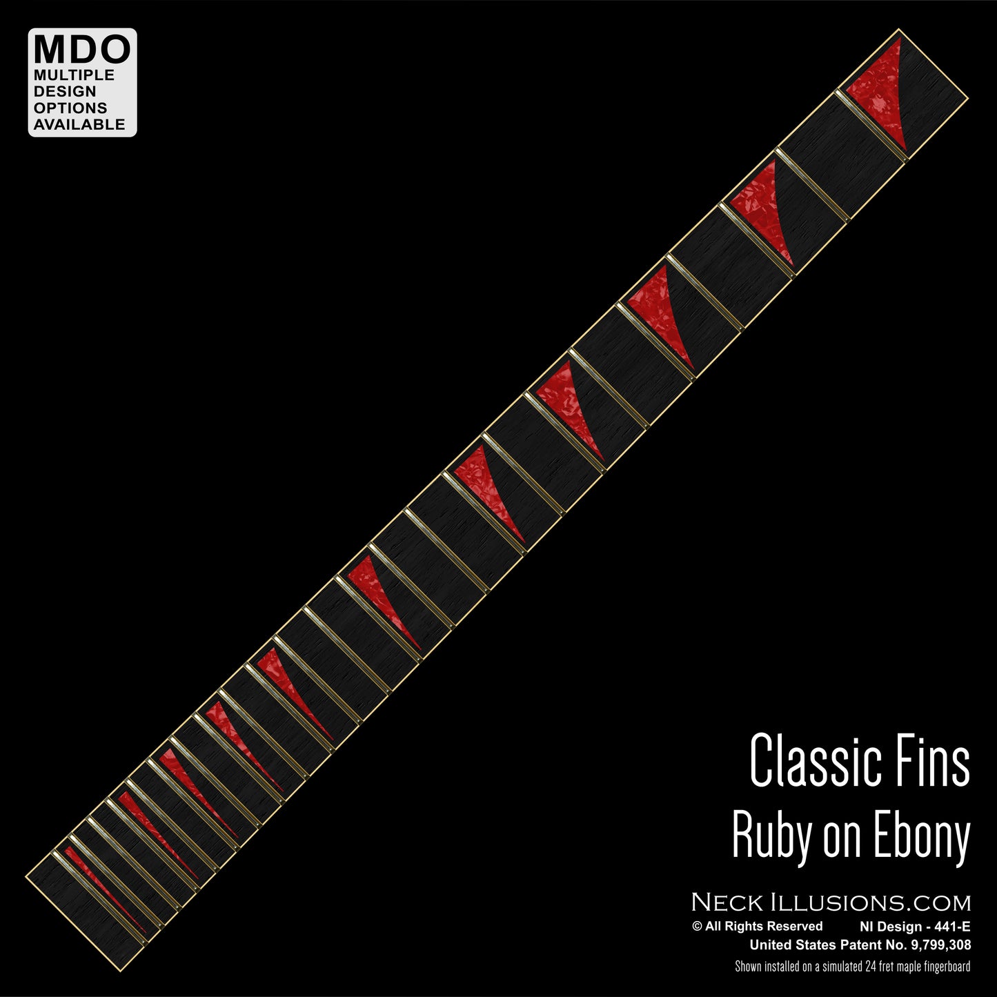 Classic Shark Fins on Ebony