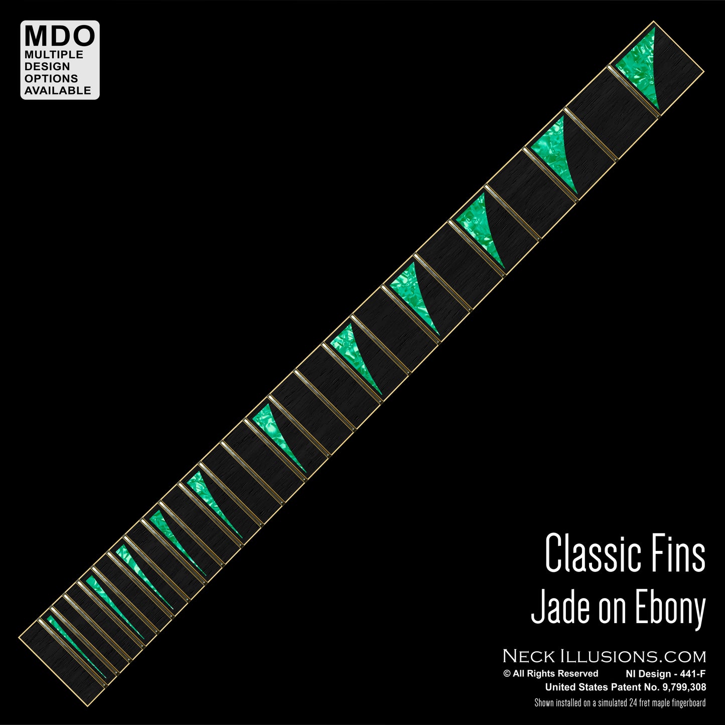 Classic Shark Fins on Ebony