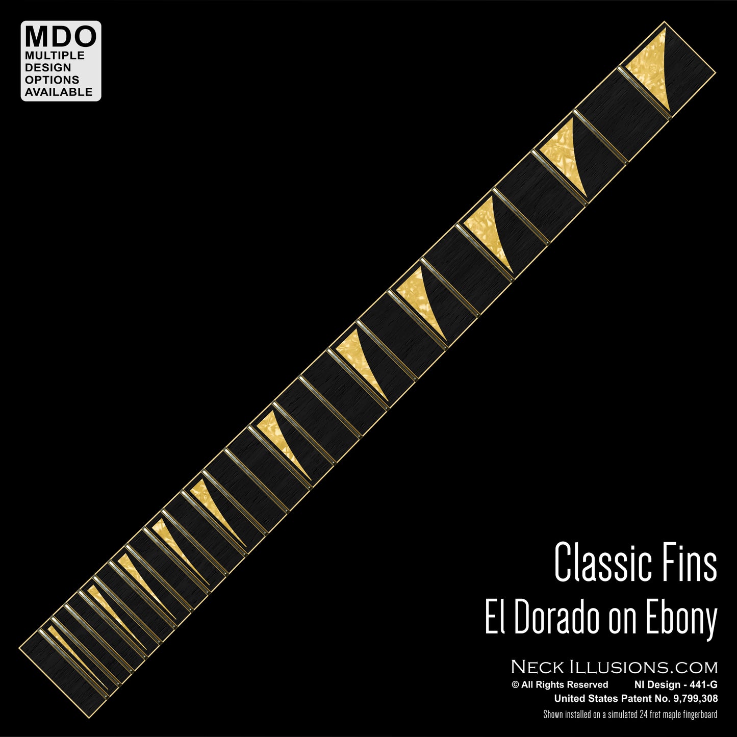 Classic Shark Fins on Ebony