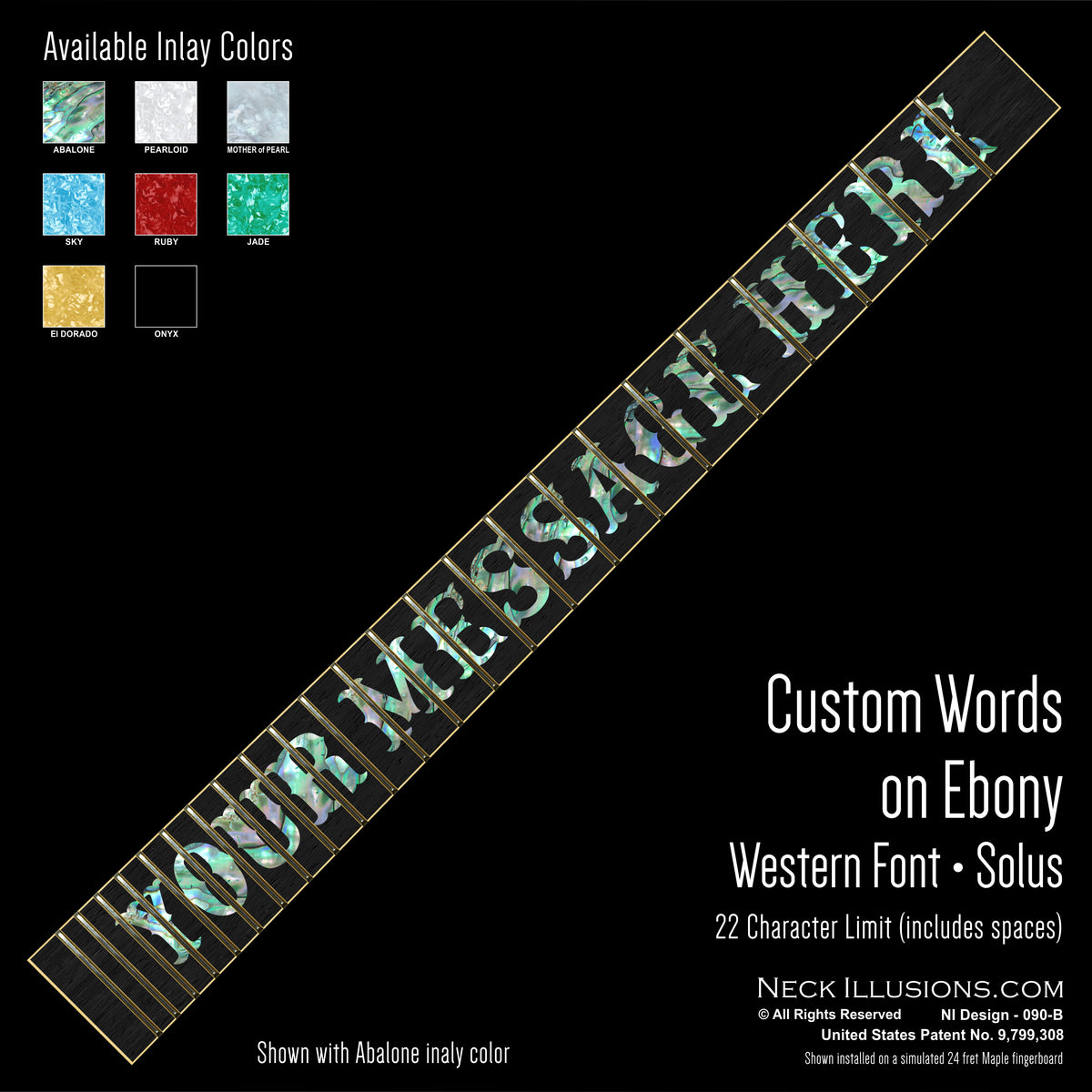 Custom Words on Ebony