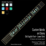 Custom Words on Ebony
