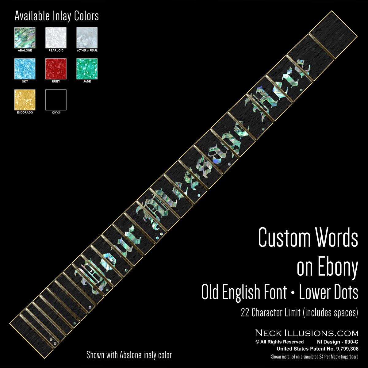 Custom Words on Ebony