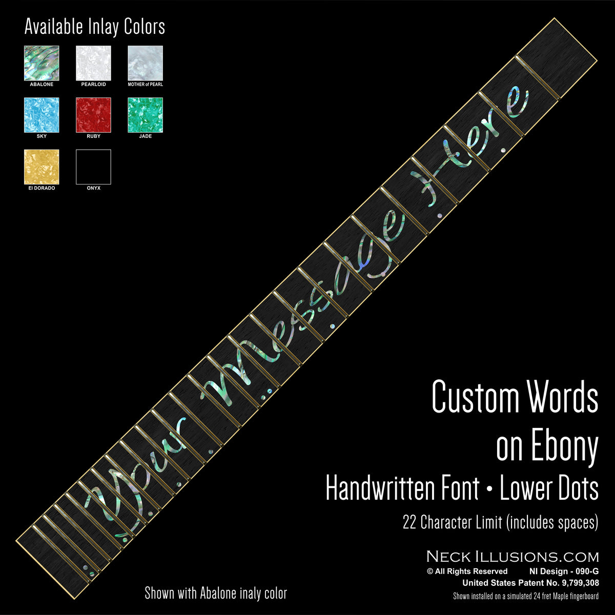Custom Words on Ebony
