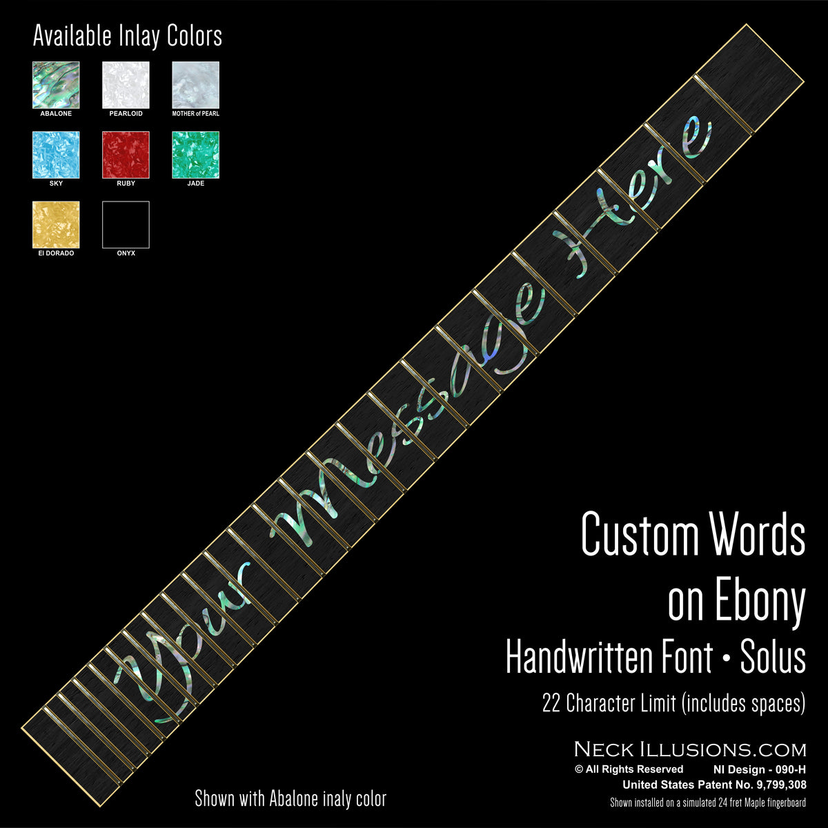 Custom Words on Ebony