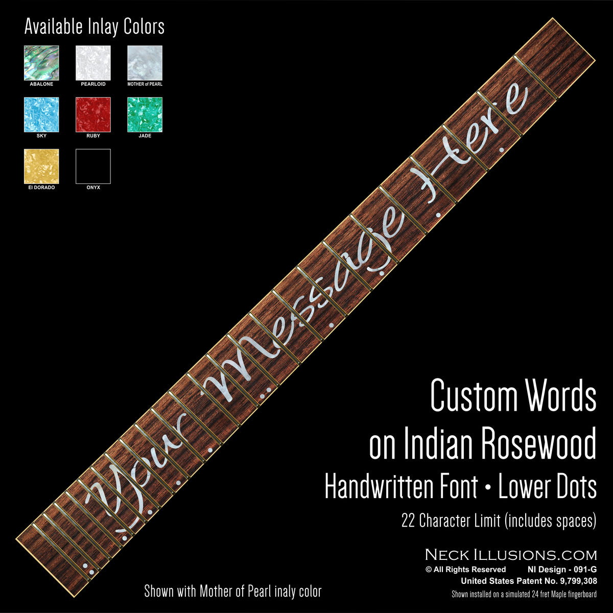 Custom Words on Indian Rosewood