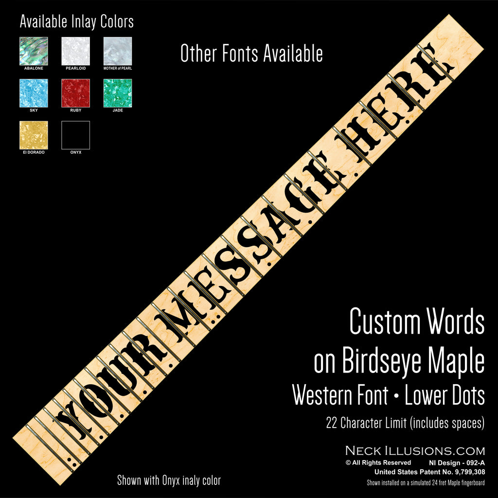Custom Words on Birdseye Maple