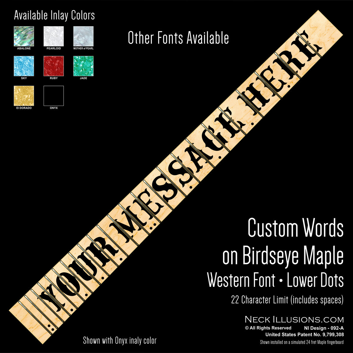 Custom Words on Birdseye Maple