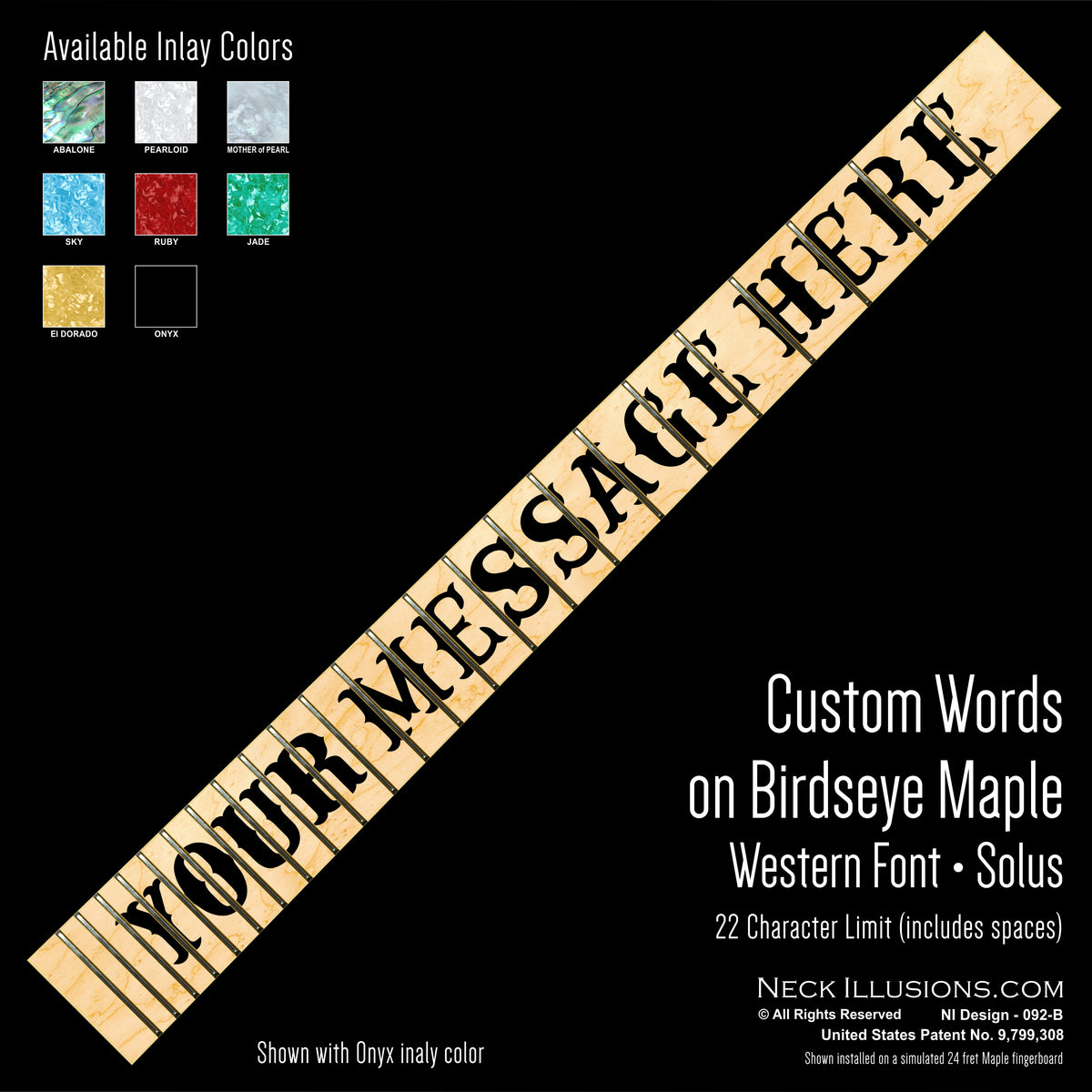 Custom Words on Birdseye Maple