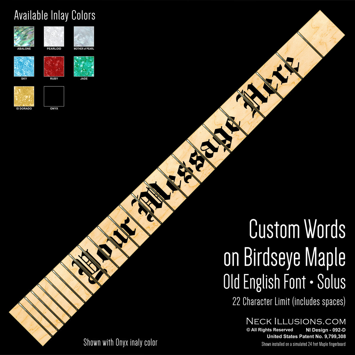 Custom Words on Birdseye Maple