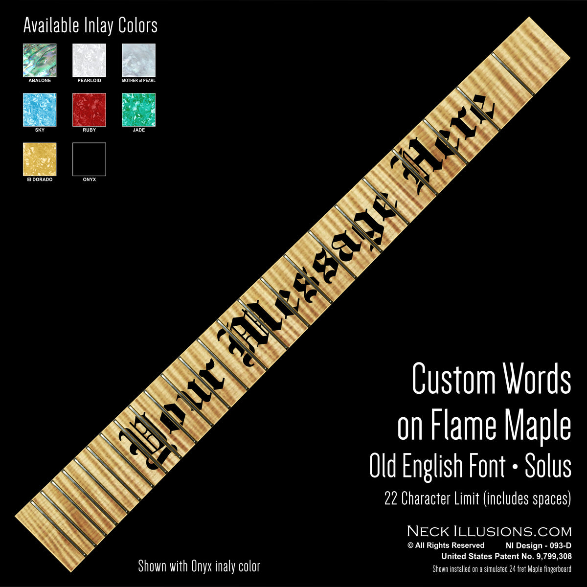 Custom Words on Flame Maple