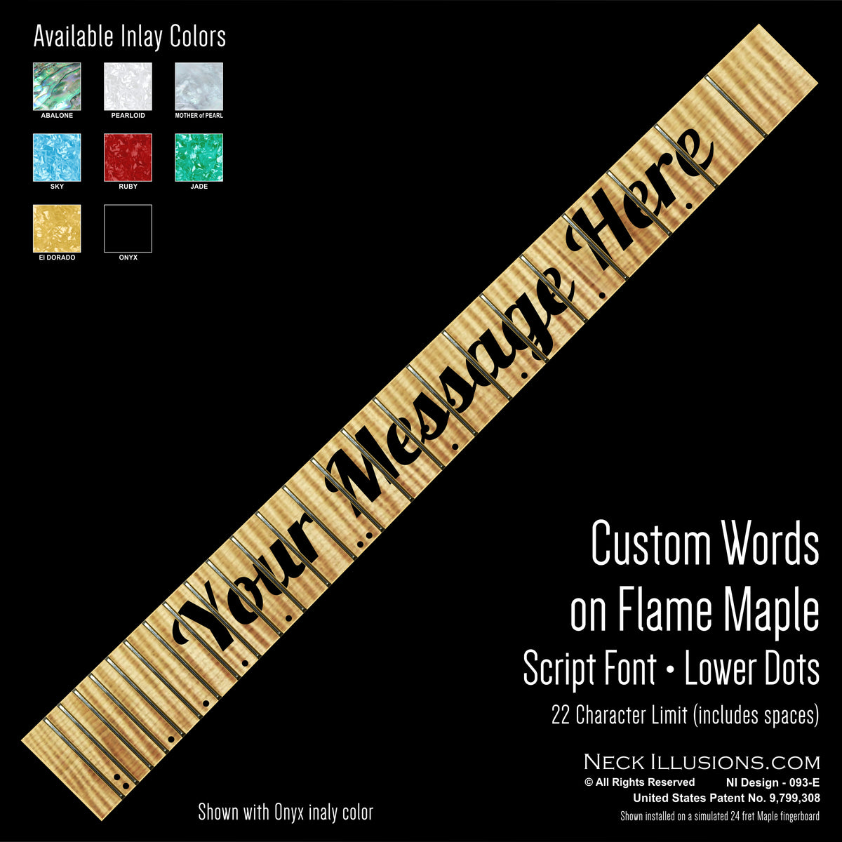 Custom Words on Flame Maple