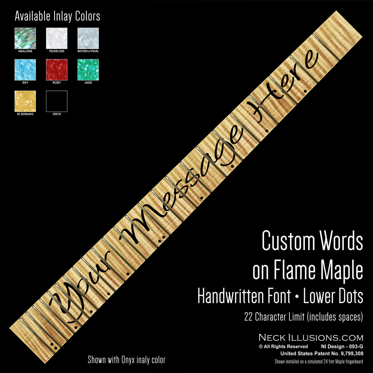 Custom Words on Flame Maple