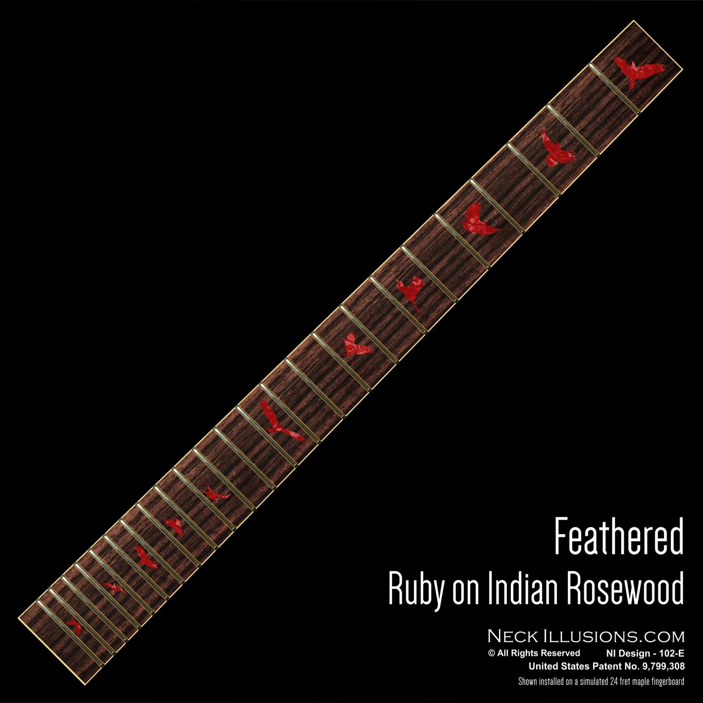 Feathered on Indian Rosewood