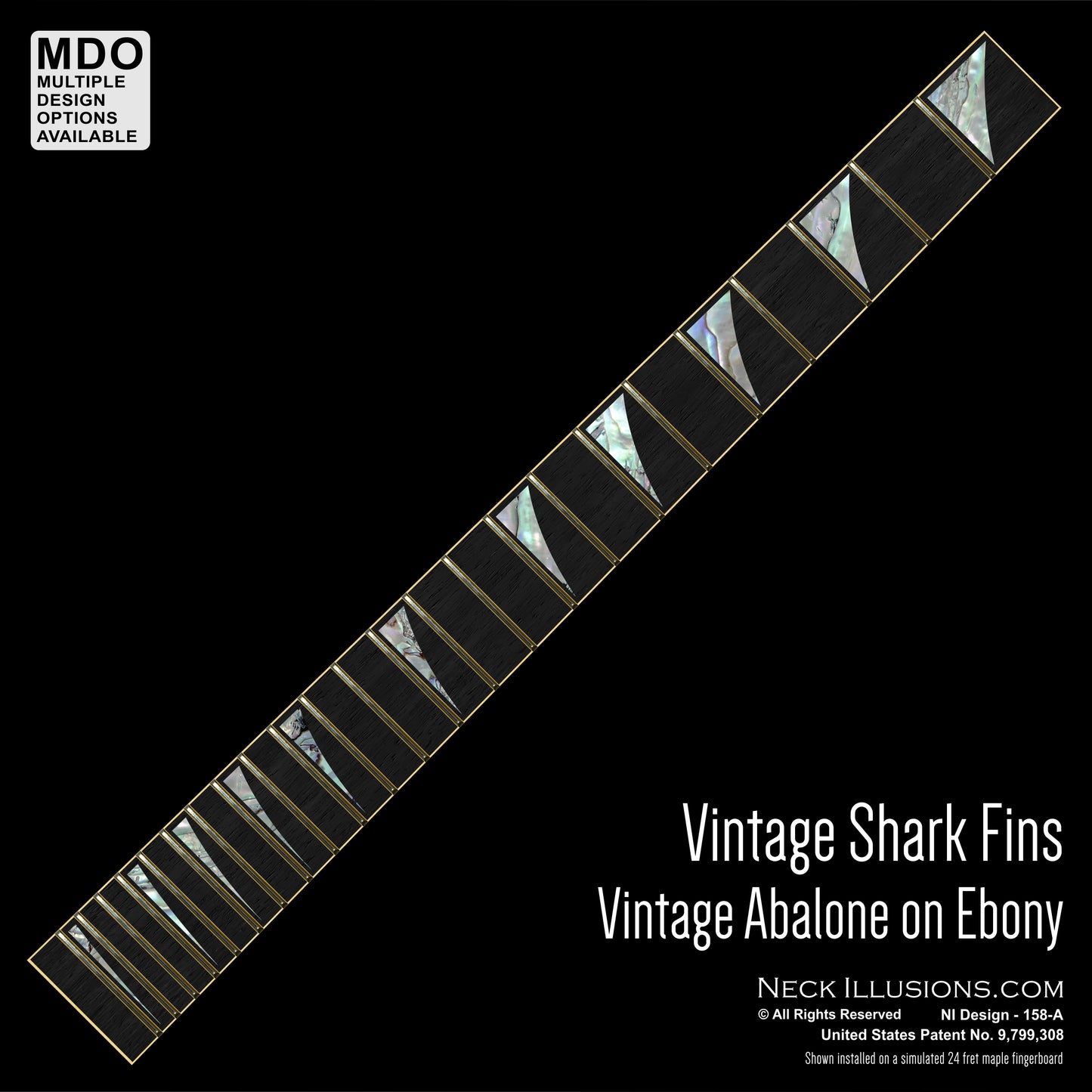Vintage Shark Fins on Ebony