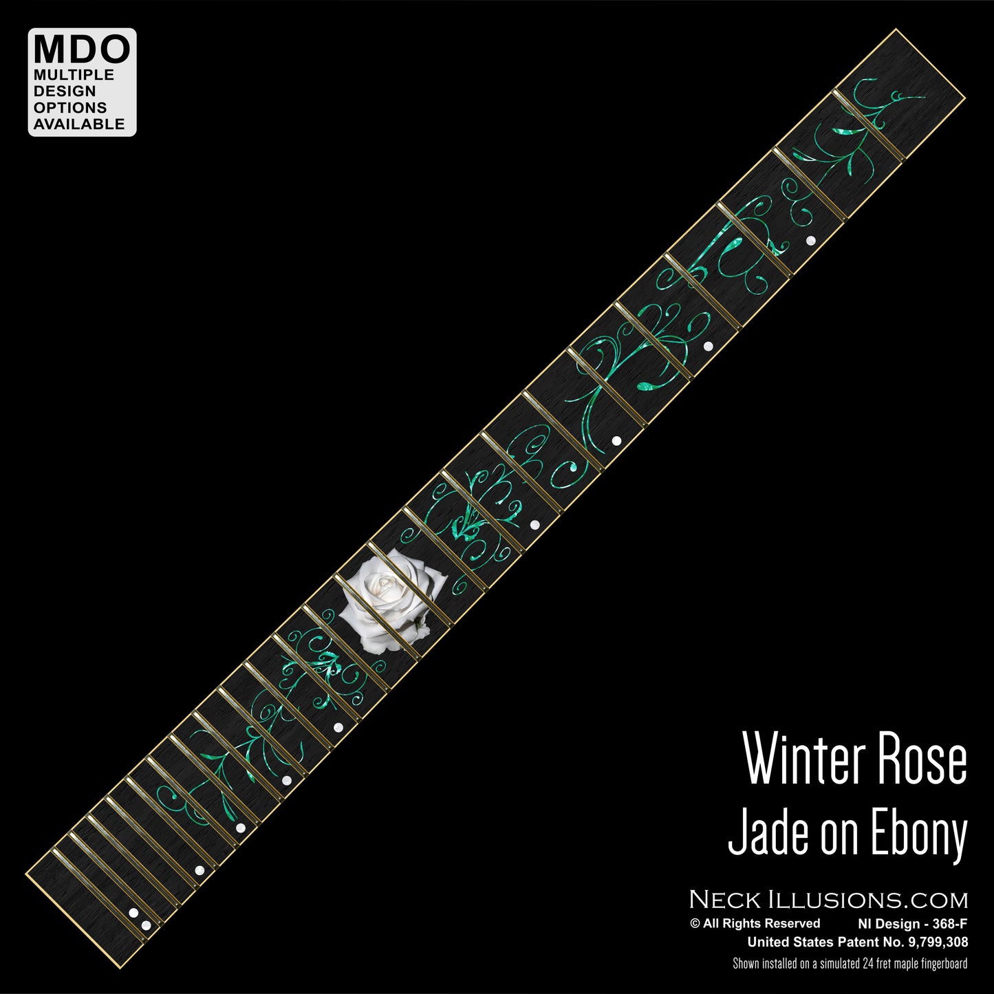 Winter Rose on Ebony