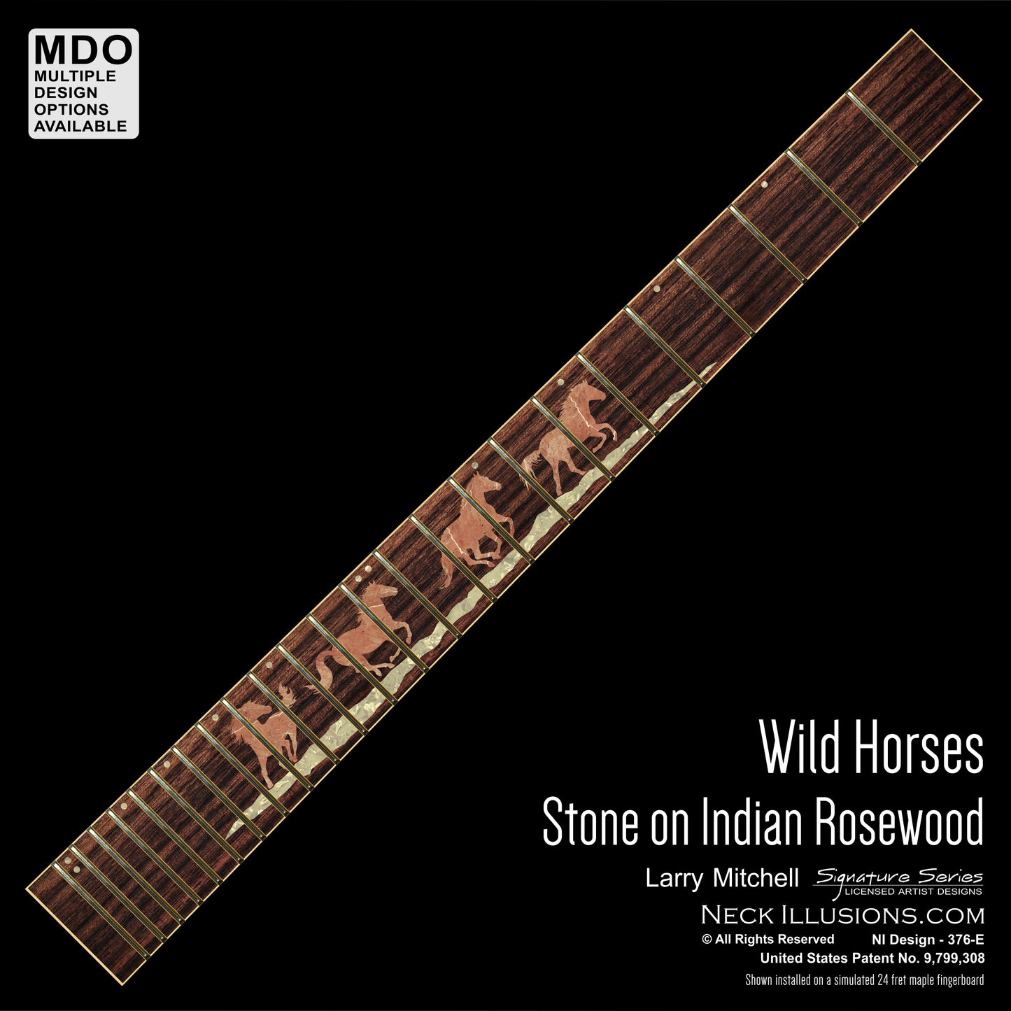Larry Mitchell - Wild Horses on Indian Rosewood