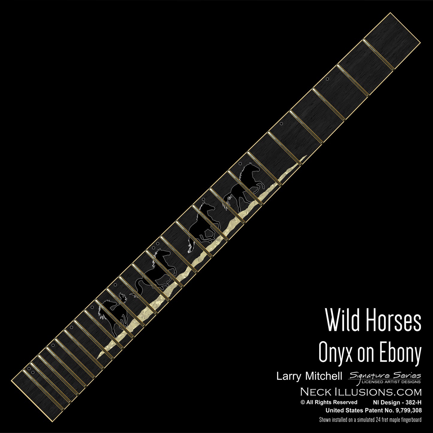 Larry Mitchell - Wild Horses on Ebony