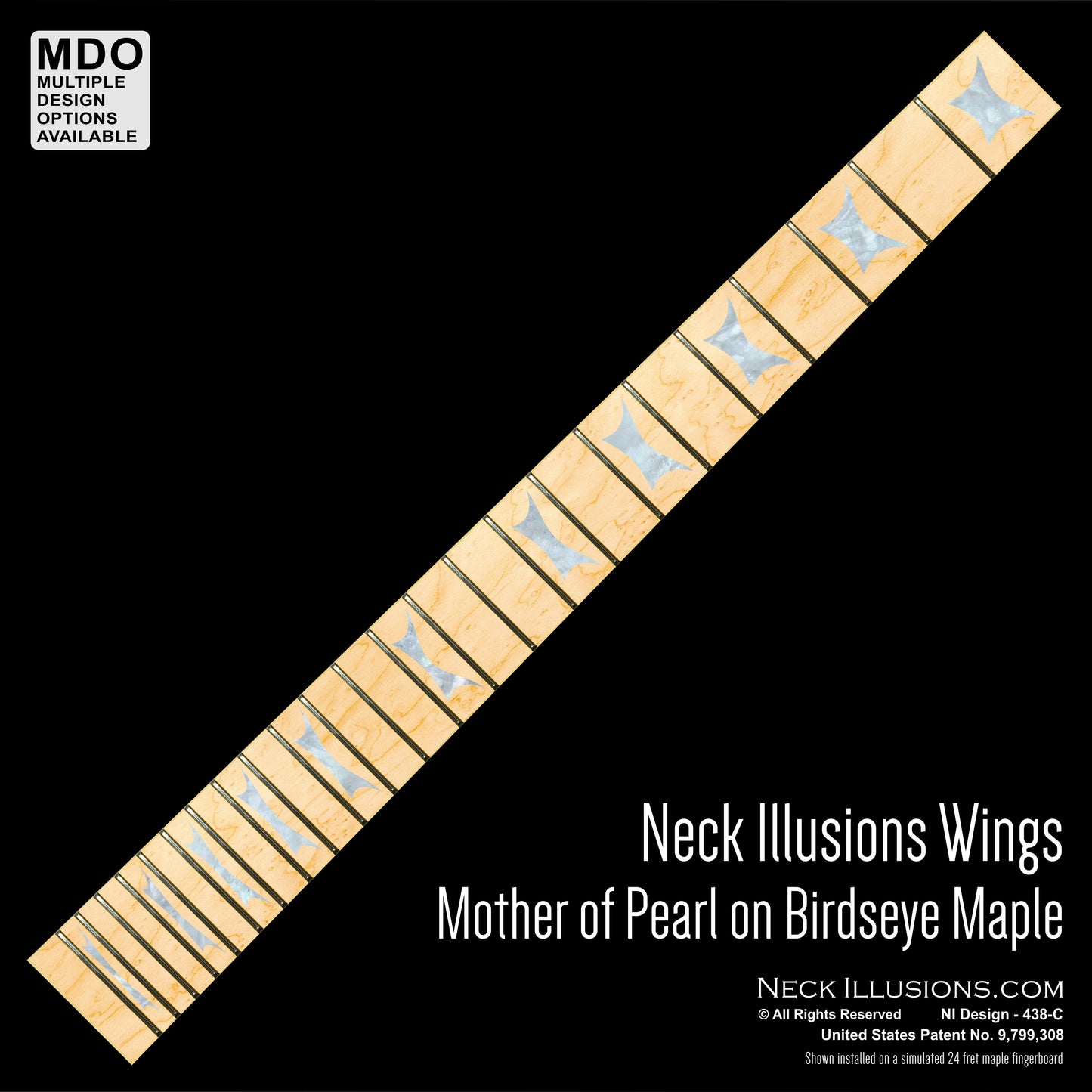Neck Illusions Wings on Birdseye Maple