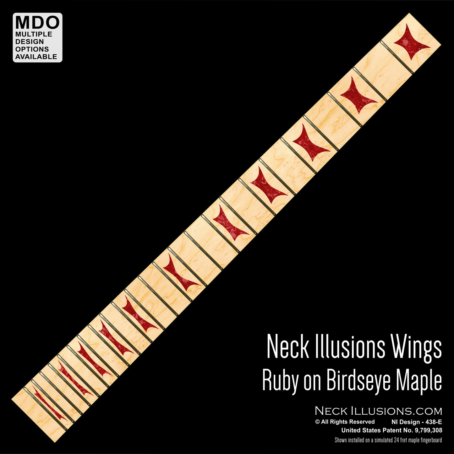 Neck Illusions Wings on Birdseye Maple