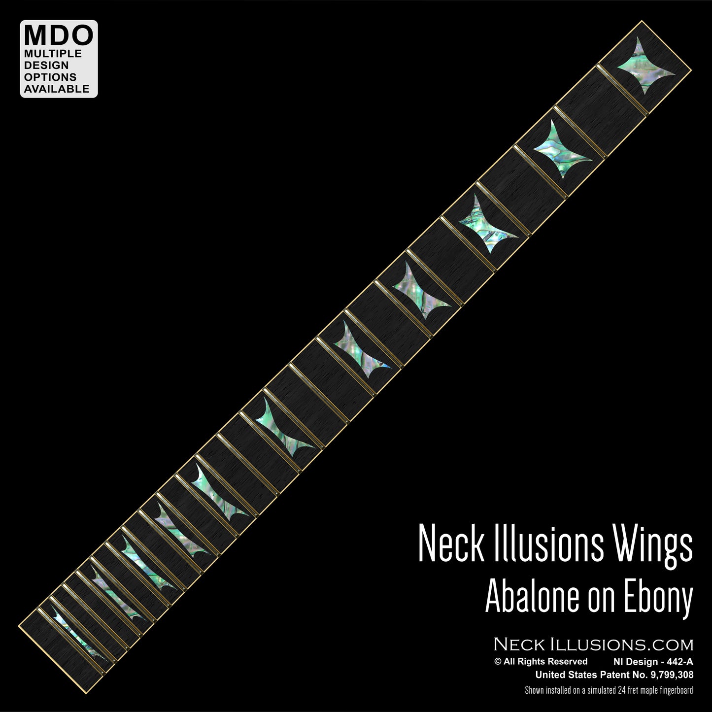 Neck Illusions Wings on Ebony