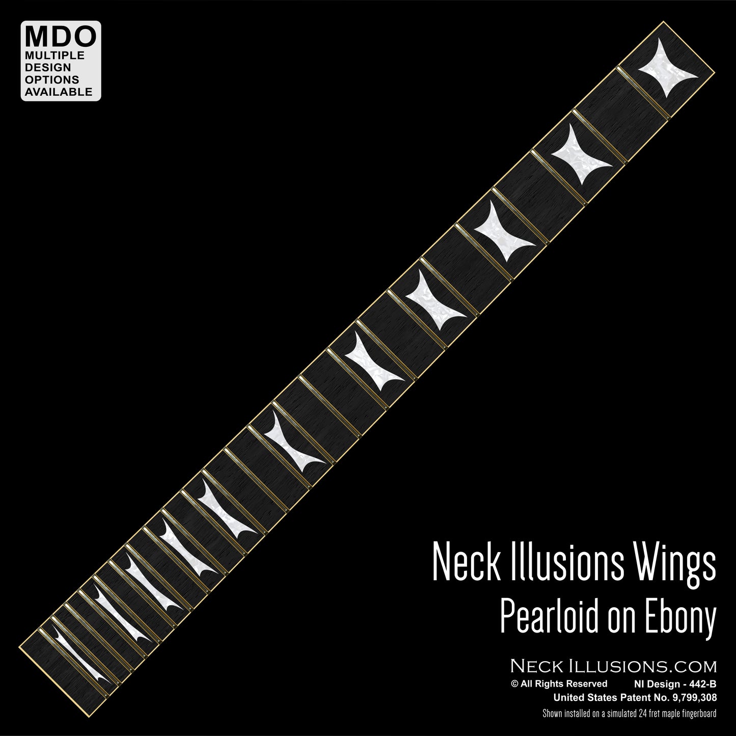 Neck Illusions Wings on Ebony