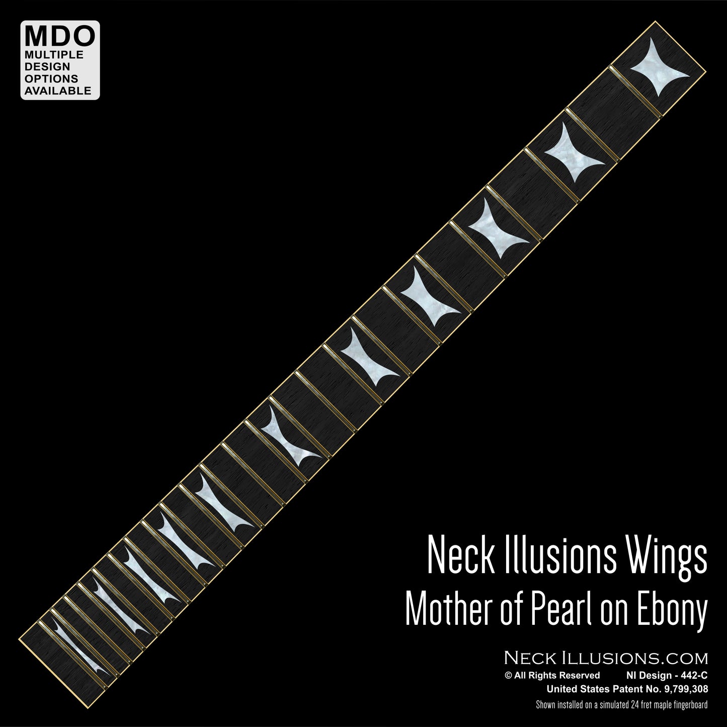 Neck Illusions Wings on Ebony