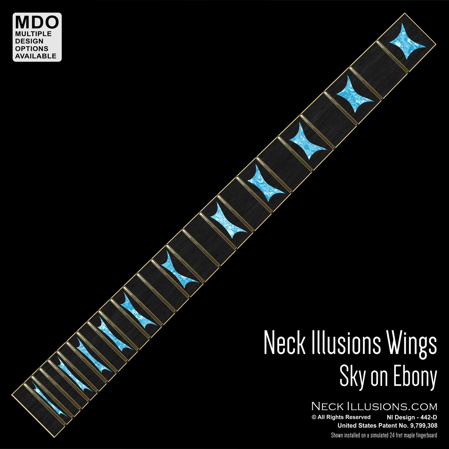 Neck Illusions Wings on Ebony