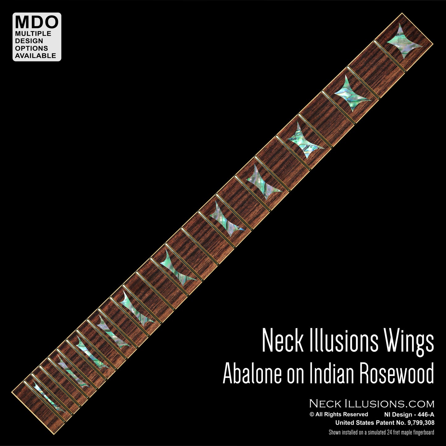 Neck Illusions Wings on Indian Rosewod