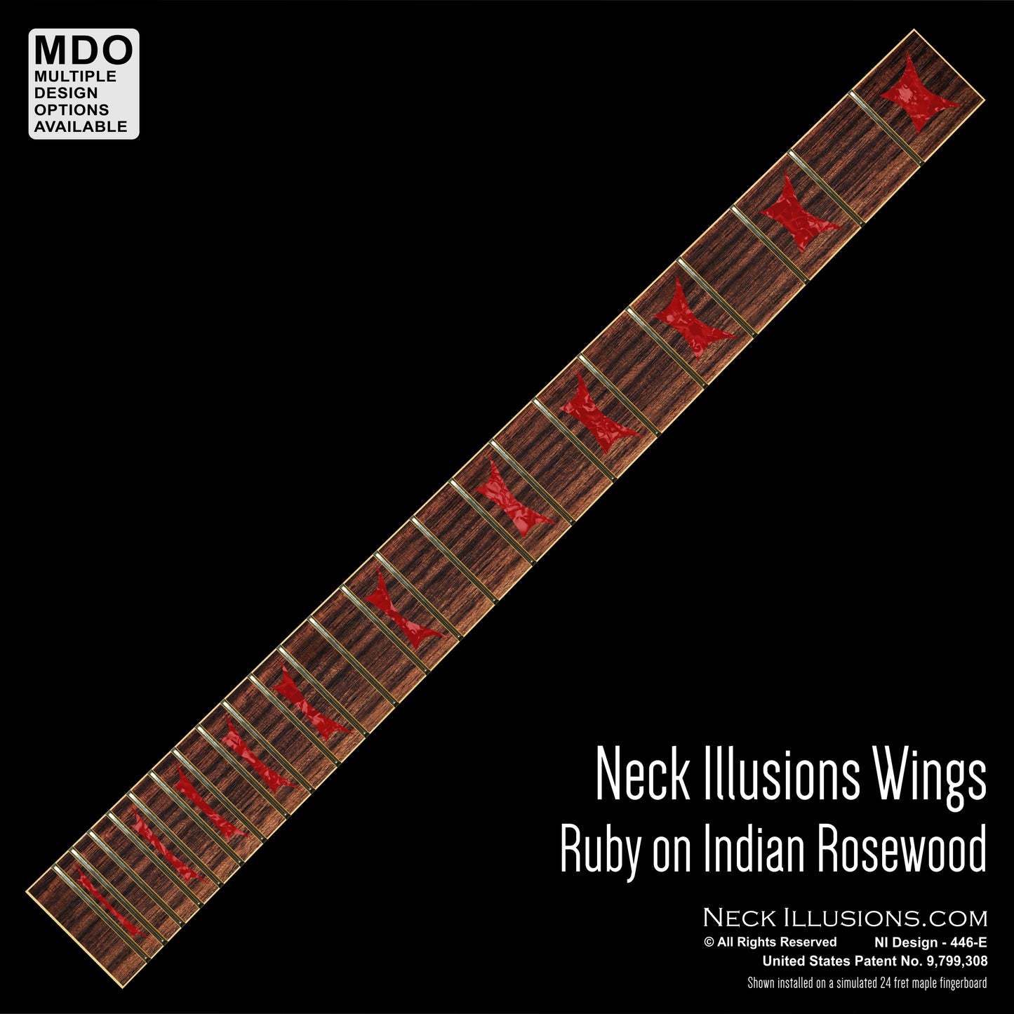 Neck Illusions Wings on Indian Rosewod