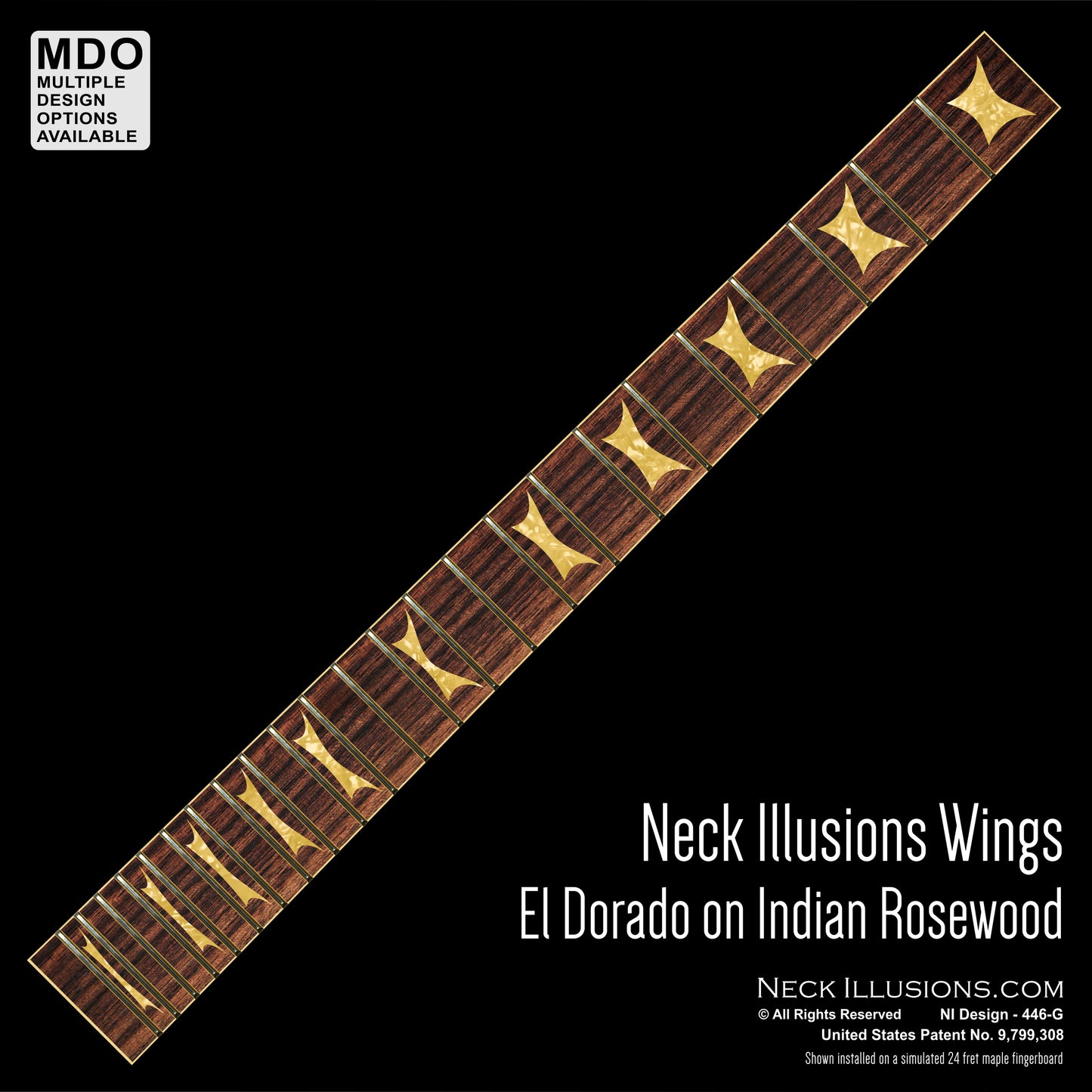Neck Illusions Wings on Indian Rosewod