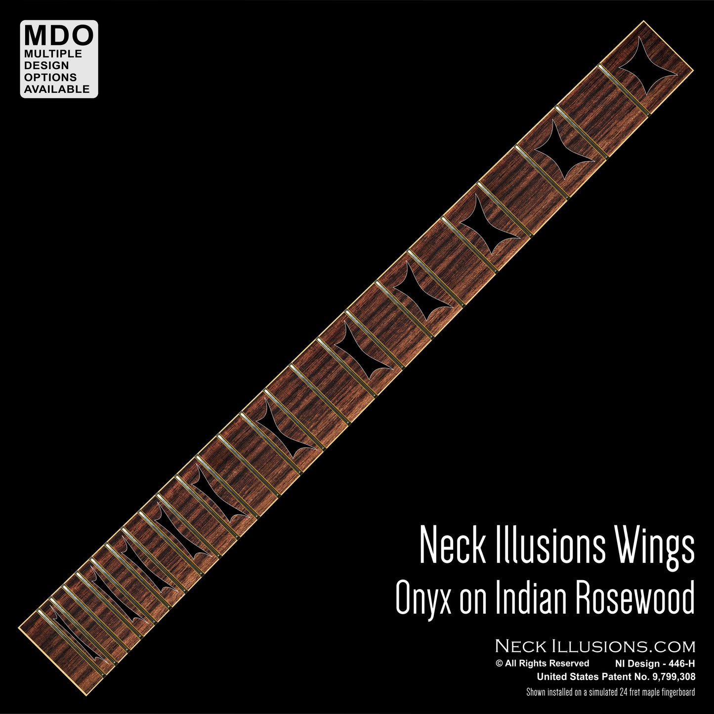 Neck Illusions Wings on Indian Rosewod